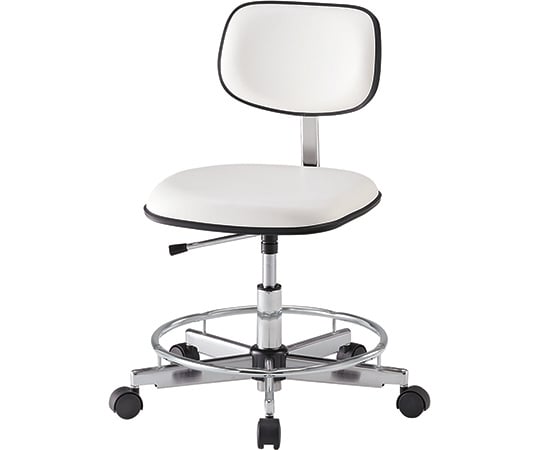 Clean Colorful Standard Chair (Class 100 Compatible) with Foot Ring, White, LSC-WR, 1 Piece
