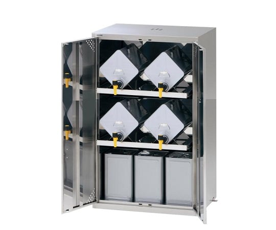 Lab server rack (for chemical storage and 18L cans) Stainless steel 2 rows, 2 shelves LSR-ST 1 unit