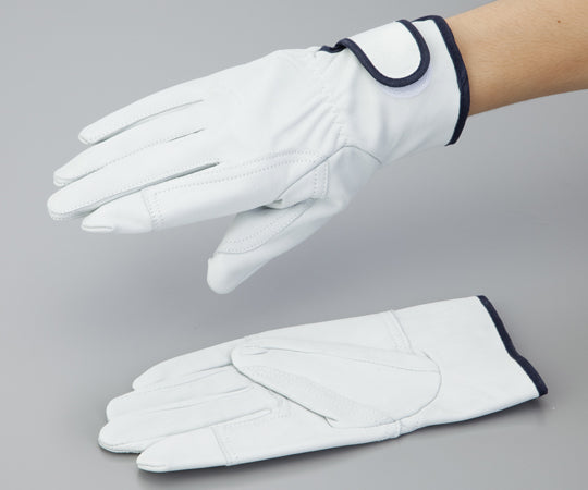 Cowhide leather gloves with velcro fastener on wrist, white, 225mm, M, No.706, 1 pair