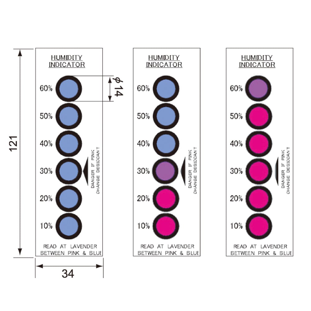 湿度インジケーターカード 1缶（200枚入）　PHI6V/10-60Br 1缶(200枚入)