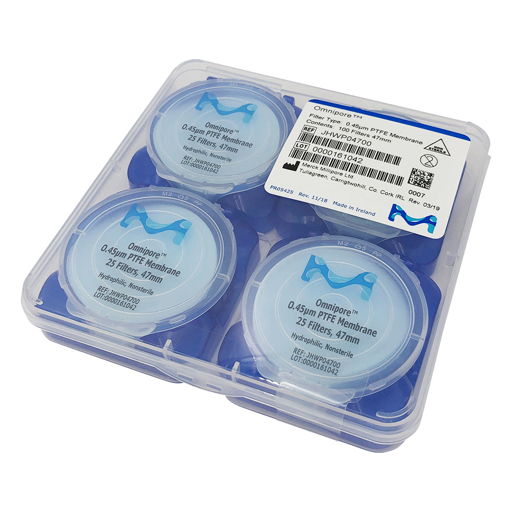 OmniporeTM Membrane (for both aqueous and solvent systems) 0.45μm×φ47mm 100 sheets JHWP04700 1 box (100 sheets)