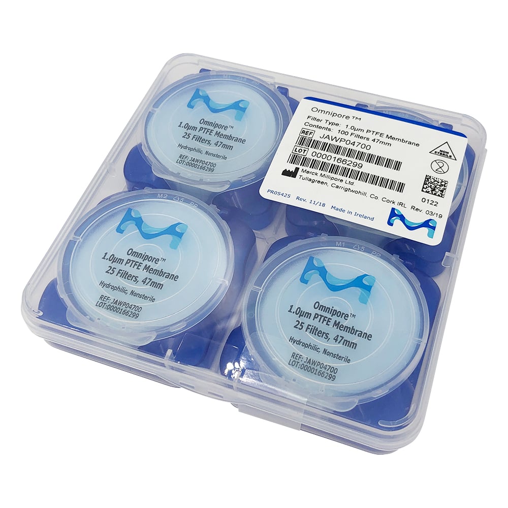 OmniporeTM Membrane (for both aqueous and solvent systems) 1μm x φ47mm 100 sheets JAWP04700 1 box (100 sheets)