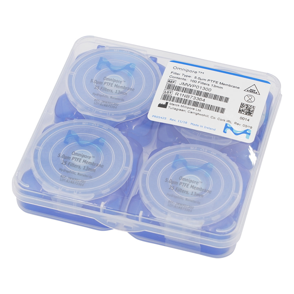 OmniporeTM Membrane (for both aqueous and solvent systems) 5μm×φ13mm 100 sheets JMWP01300 1 box (100 sheets)