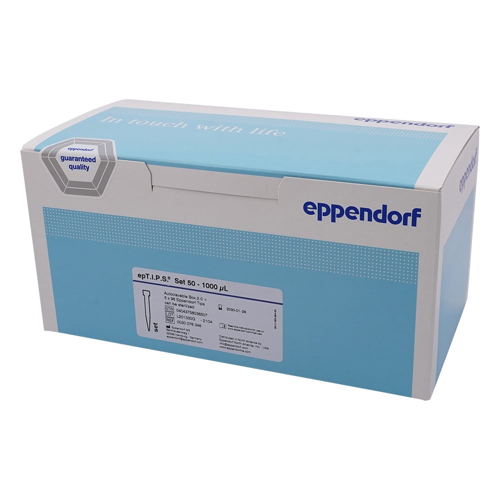 Pipette Tip (epTIPS) Set 50-1000μL (96 tips/tray x 5 + case (empty box)) 0030 076.346 1 box (96 tips x 5 trays)