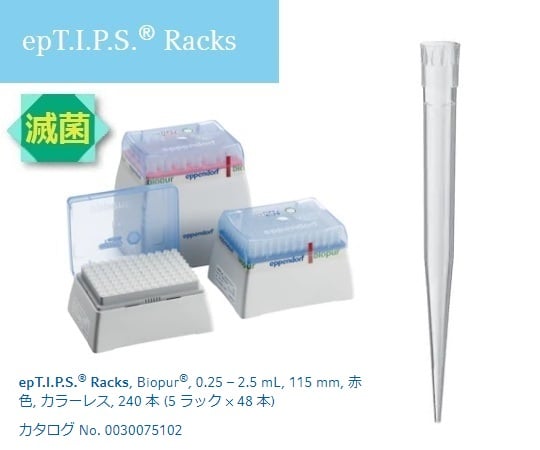 Pipette tips (epTIPS) rack 250-2500μL 48 tips/box x 5 boxes 0030 075.285 1 box (48 tips x 5 racks)