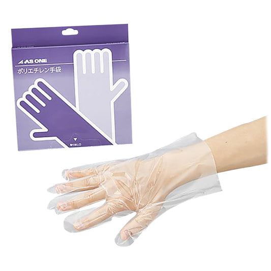 Polyethylene gloves, economy, thin, embossed on the outside, M, 100 pieces, 1 box (100 pieces)