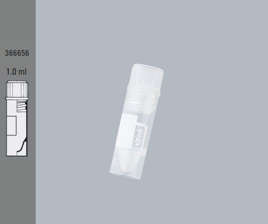 1mL　クライオチューブ（自立型インナーキャップ）　42×φ12.5　500本　366656 1箱(50本×10袋入)