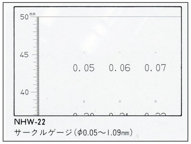 Microscope scale (sheet gauge) Circle gauge NHW-22 (white) 1 piece