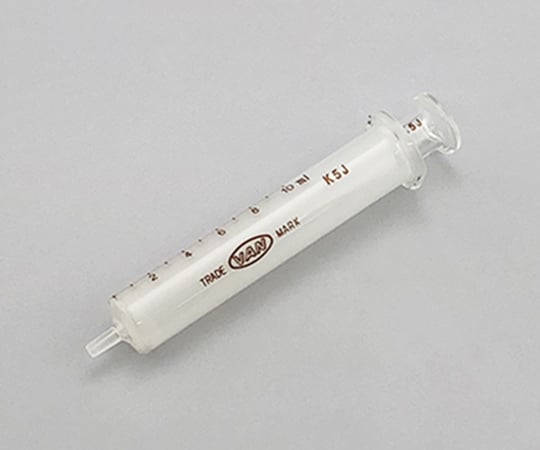 White hard syringe, glass tip, 10mL, medium mouth, 00200524, 1 piece