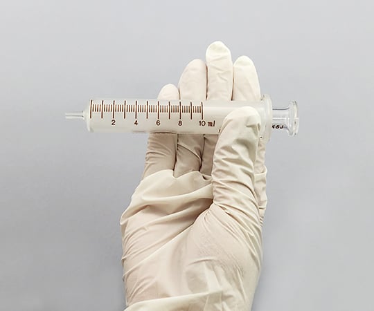 White hard syringe, glass tip, 10mL, medium mouth, 00200524, 1 piece