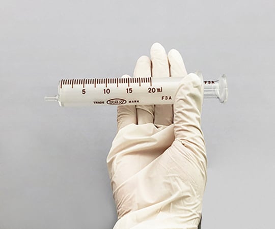 White hard syringe, glass tip, 20mL, 00200614, 1 unit