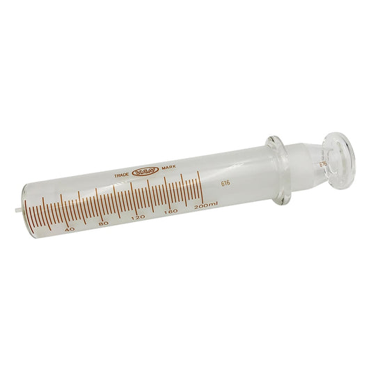 White hard syringe, glass tip, 200mL, 01000021, 1 unit