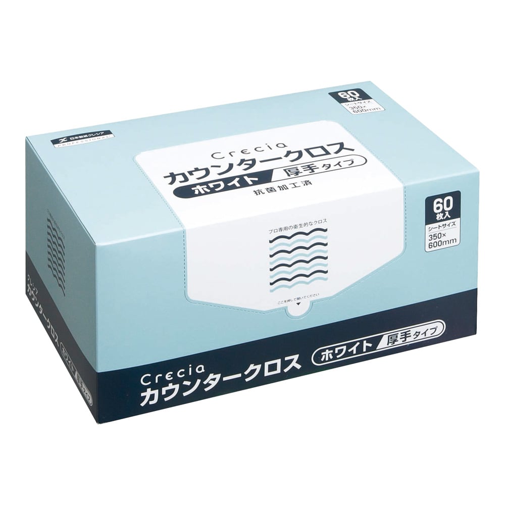 Crecia Counter Cloth, Thick Type, White, 1 Box (60 Sheets) 65302 1 Box ...