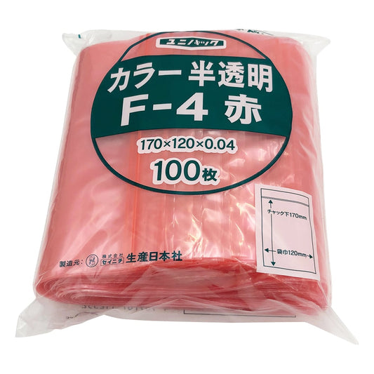 유니팩 칼라 반투명 120×170mm(적색) 1봉(100장입) F-4 1봉(100장입)