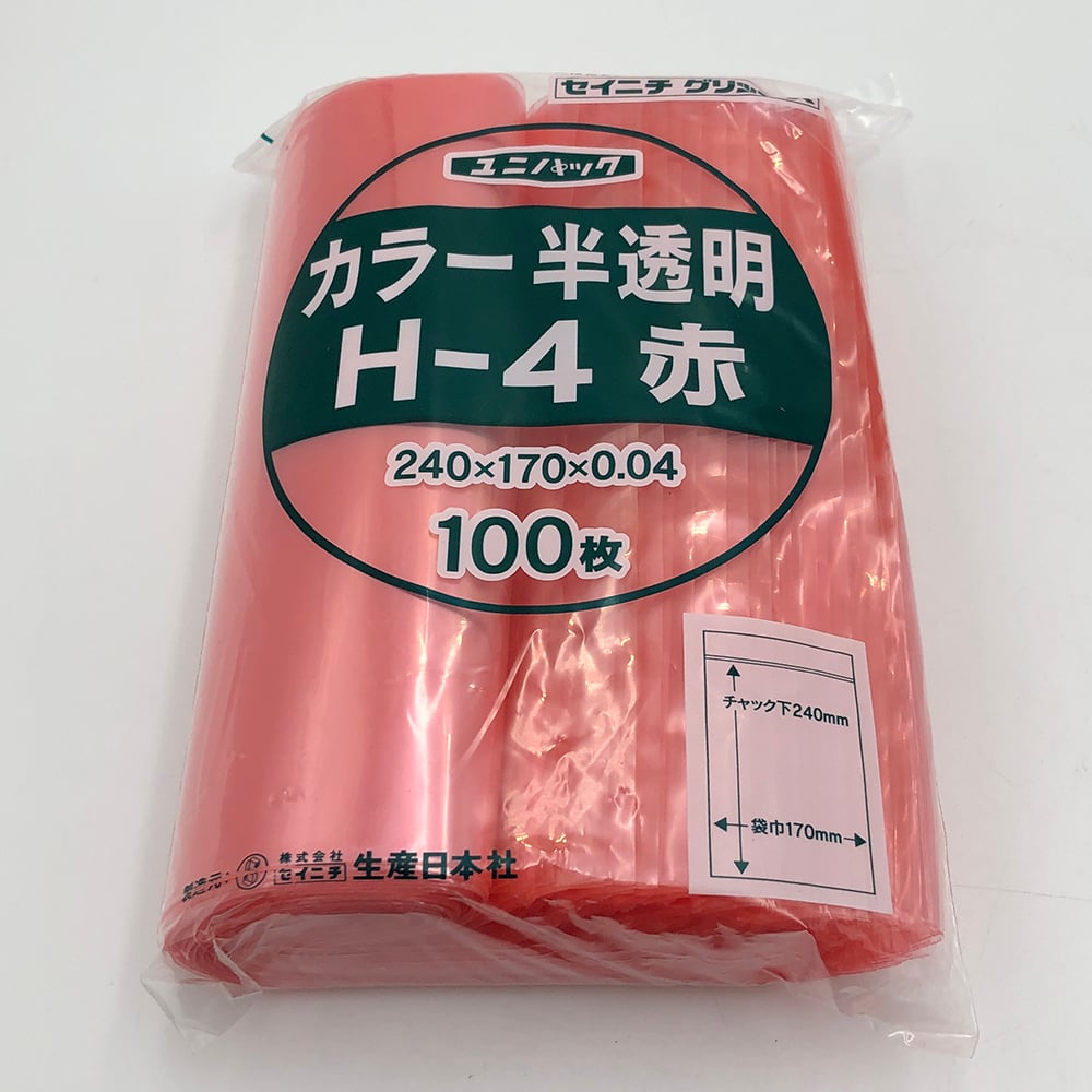 유니팩 칼라 반투명 170×240mm(빨강) 1봉(100장입) H-4 1봉(100장입)