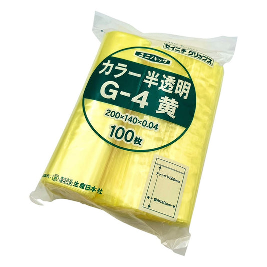 Unipack Color Semi-transparent 140 x 200 mm (yellow) 1 bag (100 sheets) G-4 1 bag (100 sheets)