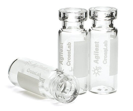 크림프 탑 바이알 φ11×12×32mm 2mL 투명 라벨 첨부 1상자(100개입) 5182-0543(바이알만)