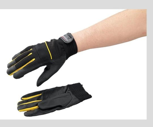 인공 피혁 장갑(PU-KING) L 블랙/옐로우 K-17 PU-KING 1쌍