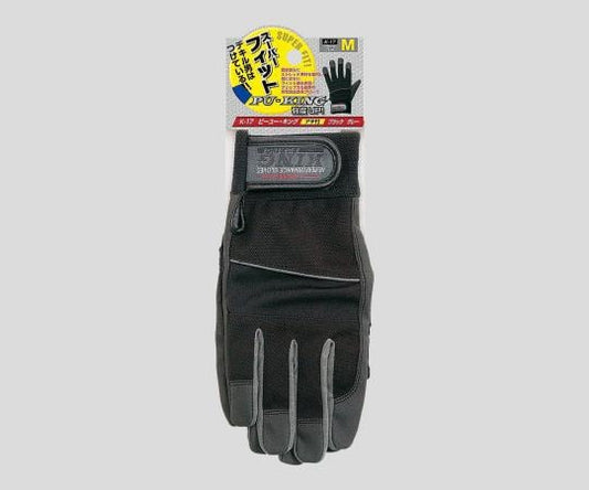 Artificial leather gloves (PU-KING) L Black/Gray K-17 PU-KING 1 pair
