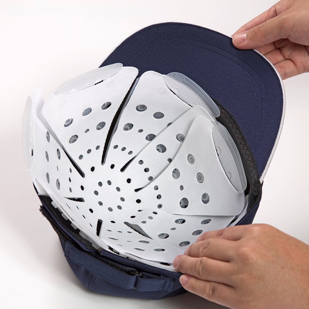 작업용 보호모(보호 이너 내장 타입) abonetJOB 라운드 스미캡 2075 네이비 1개