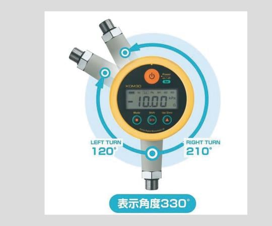 高精度デジタル圧力計　DC24Vタイプ　ブルー　KDM30-10MPaG-M-BL 1個