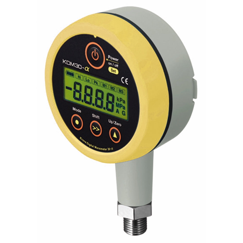 High-precision digital pressure gauge 006P (9V) battery type Yellow 0 to 10.00MPaG KDM30α-10MPaG-B-YL 1 unit