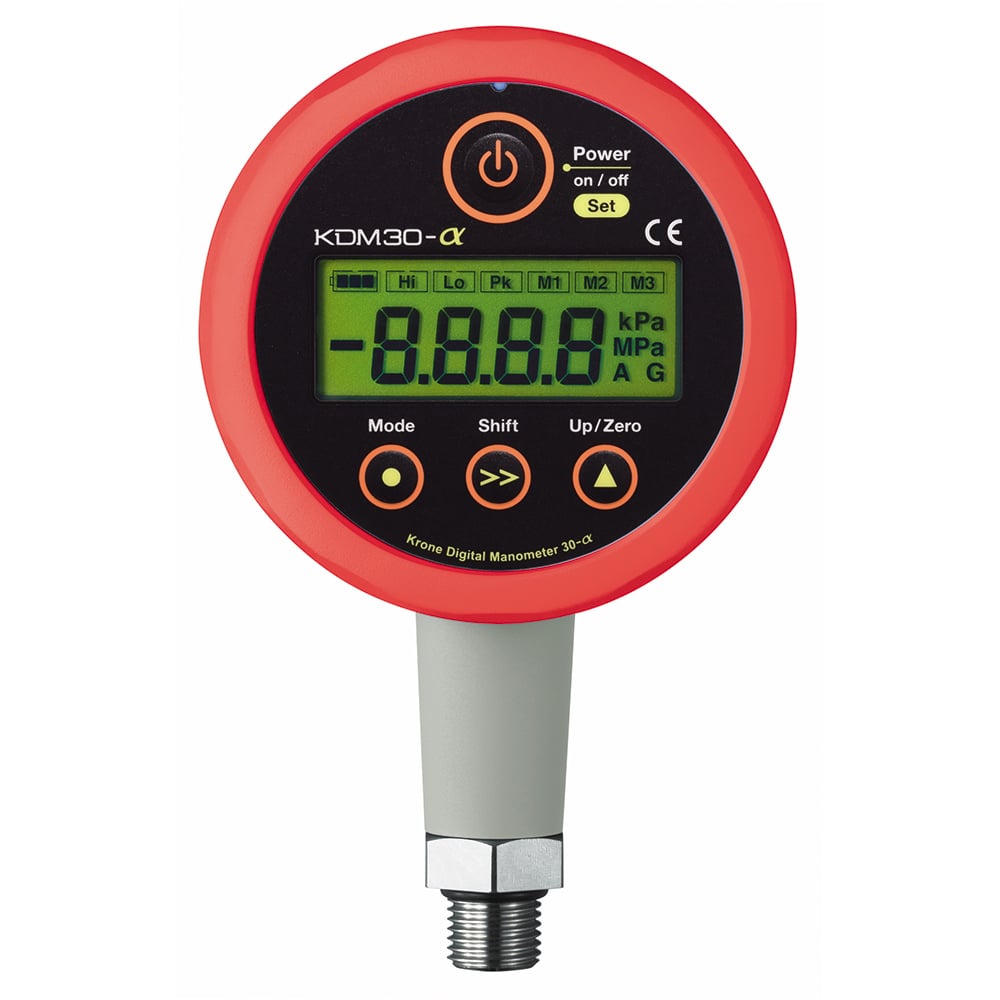 High-precision digital pressure gauge 006P (9V) battery type Red 0 to 10.00MPaG KDM30α-10MPaG-B-RE 1 piece