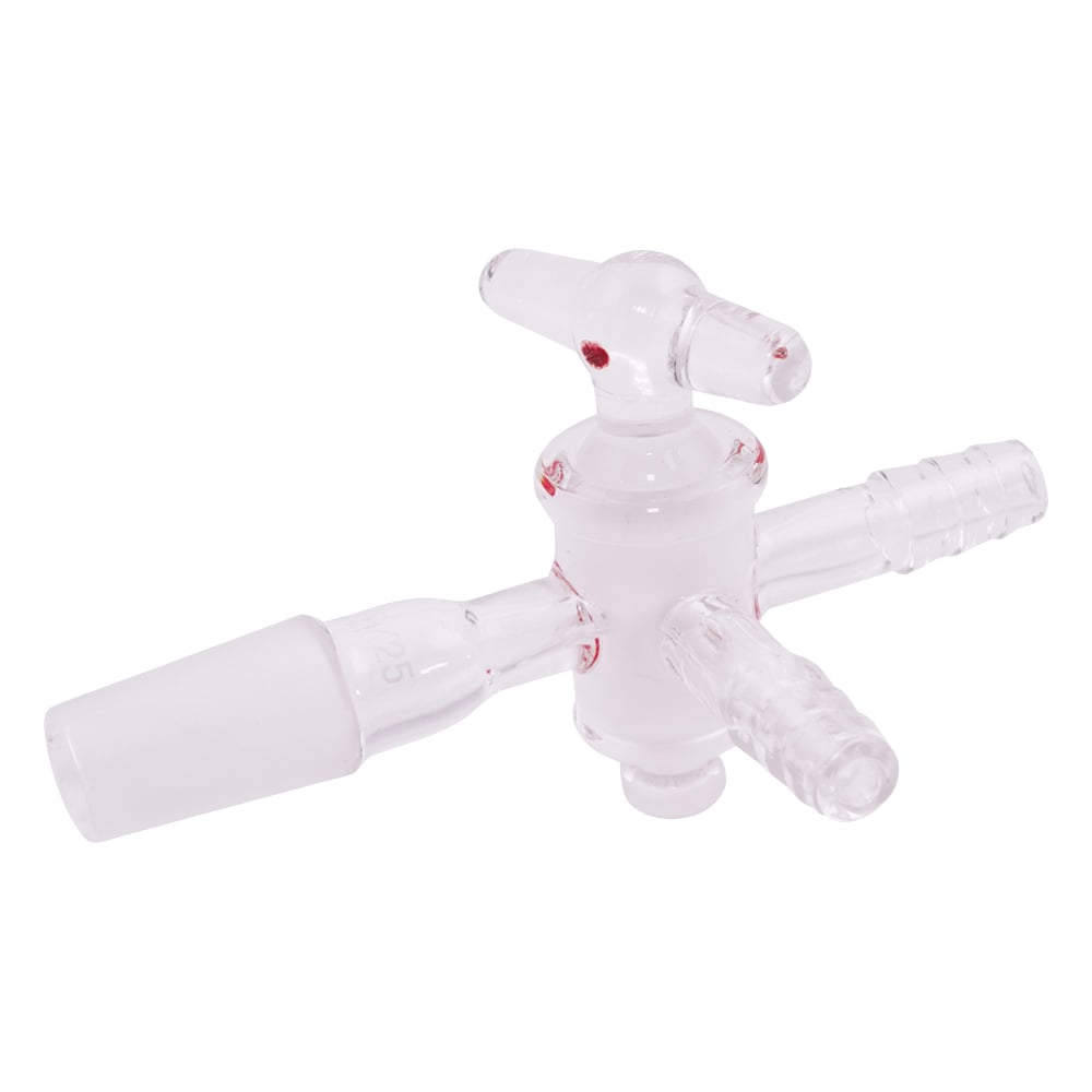 Three-way glass faucet with joint TS15/25 1 piece