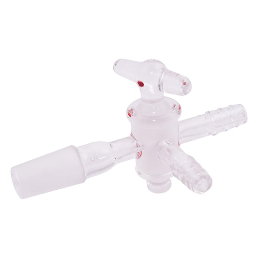 Three-way glass faucet with joint TS15/25 1 piece