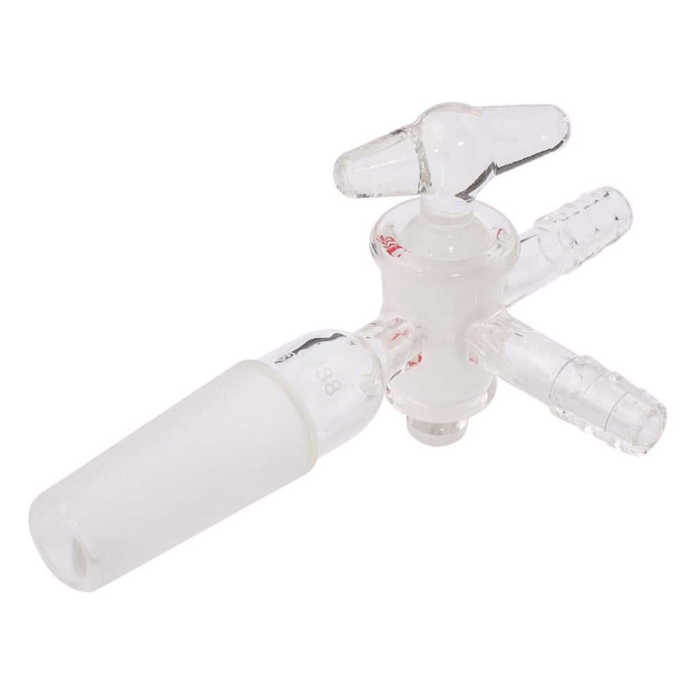 Three-way glass faucet with joint TS19/38 1 piece