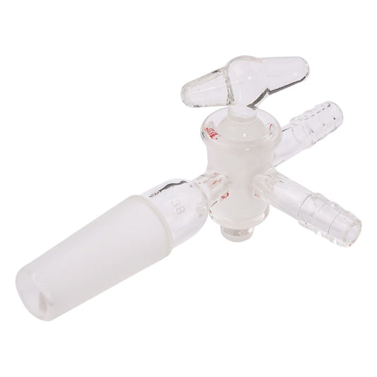 Three-way glass faucet with joint TS19/38 1 piece