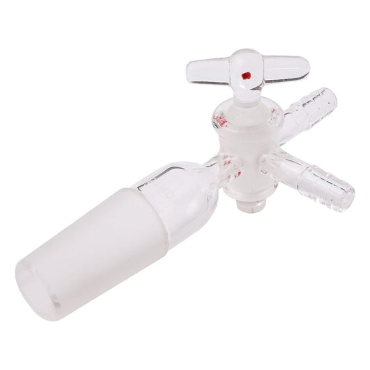 Three-way glass faucet with joint TS24/40 1 piece