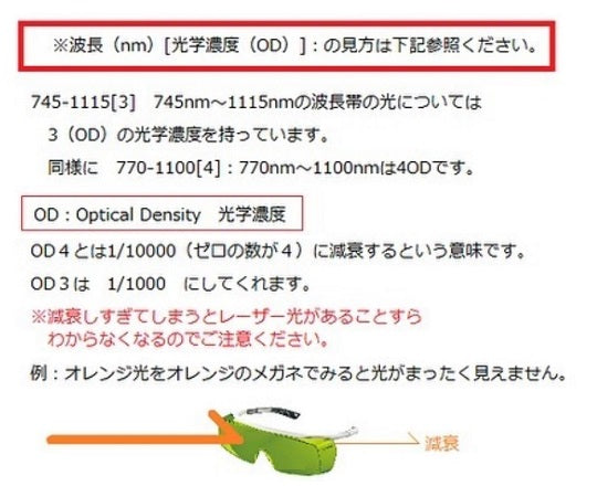 レーザ光保護メガネ　5X7L651 1個