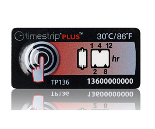 時間と温度 タイムストリップ ・プラス 30℃ 12時間 1袋（100枚入）　TP136 1袋(100枚入)
