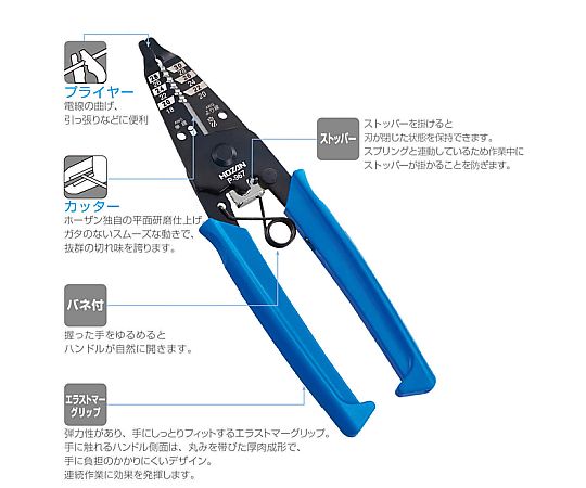 ワイヤーストリッパー　細線用　AWGサイズ用・28～18　P-967 1個