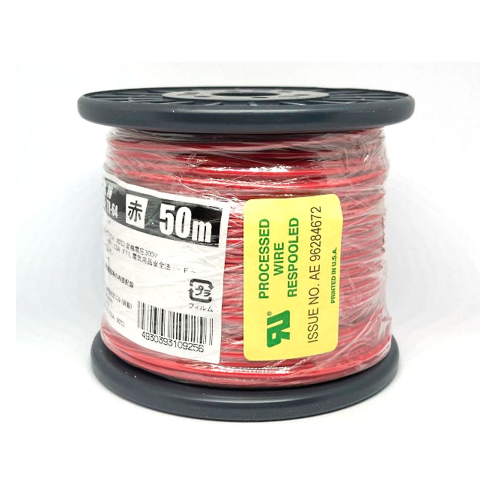 Heat-resistant vinyl insulated wire, red, UL1007AWG16 L-50 RD, 1 piece