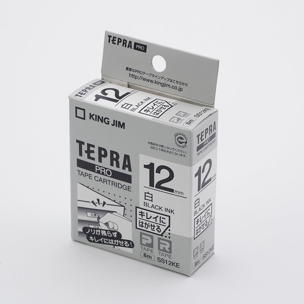 테프라 전용 테이프 카트리지 화이트(약점착) SS12KE 1개