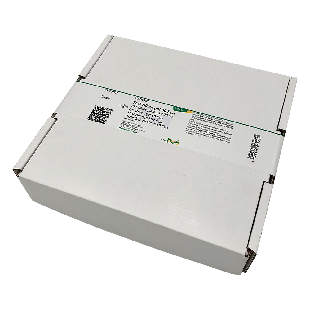 未修飾TLCプレート（蛍光指示薬F254） 50×200 ガラス 1箱（100枚入）　1.05714.0001 1箱(100枚入)