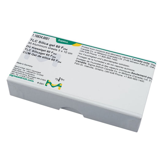 未修飾TLCプレート（蛍光指示薬F254） 50×100 アルミ 1箱（50枚入）　1.16834.0001 1箱(50枚入)