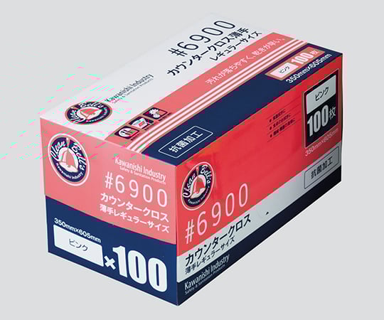 Counter cloth, thin, pink, 100 sheets, 6900P, 1 box (100 sheets)