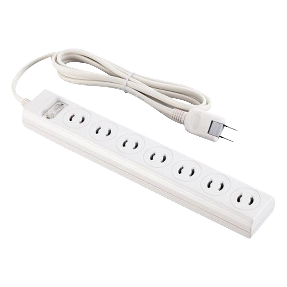 OAタップ　コード2m　コンセント7個口（2芯）　SK-7T2L02W 1個