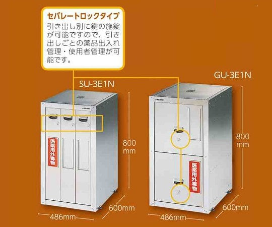 세프티 캐비닛 시약병용 스탠다드 SU-3E1N 1대
