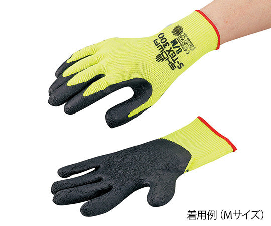 Cut-resistant rubber gloves with unlined back, M S-TEX300-M, 1 pair