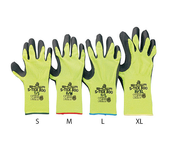 Cut-resistant rubber gloves with unlined back, M S-TEX300-M, 1 pair