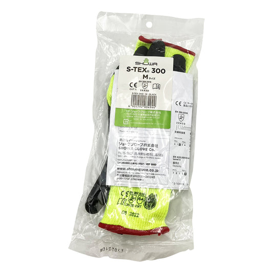 Cut-resistant rubber gloves with unlined back, M S-TEX300-M, 1 pair