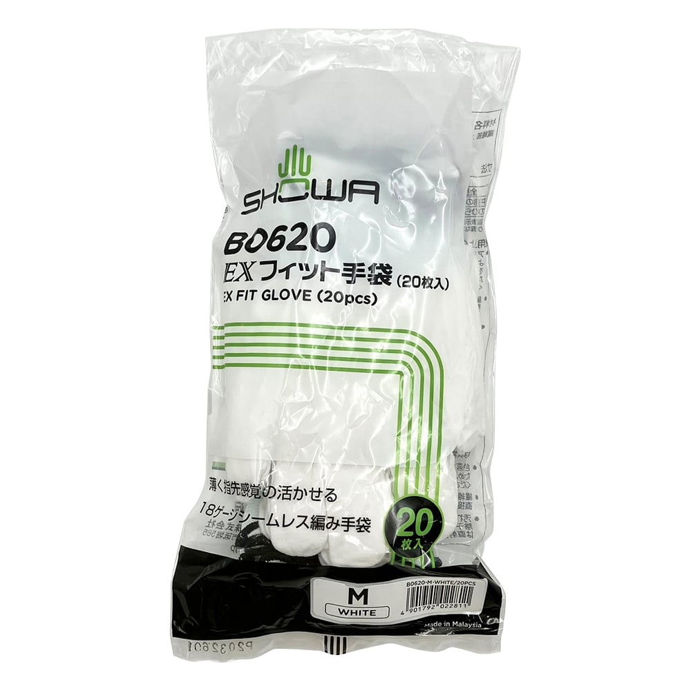 Ultra-thin EX Fit Gloves M White 1 bag (20 pieces) B0620Wht-M 1 bag (20 pieces)