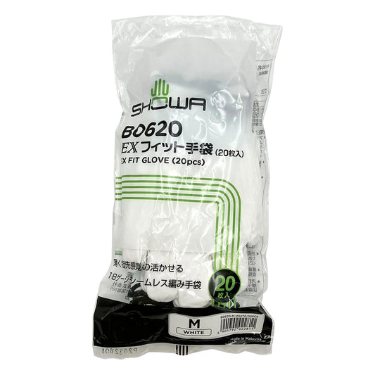 Ultra-thin EX Fit Gloves M White 1 bag (20 pieces) B0620Wht-M 1 bag (20 pieces)