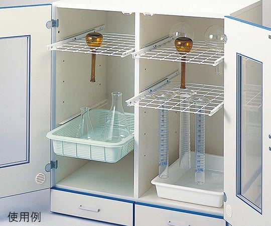 ダストアウトR（ガラス器具保管庫）用スライドバスケット　浅 1個