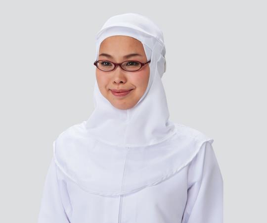 Fitted hood (pull-over type) with brim, white, M, FH-351W, 1 piece