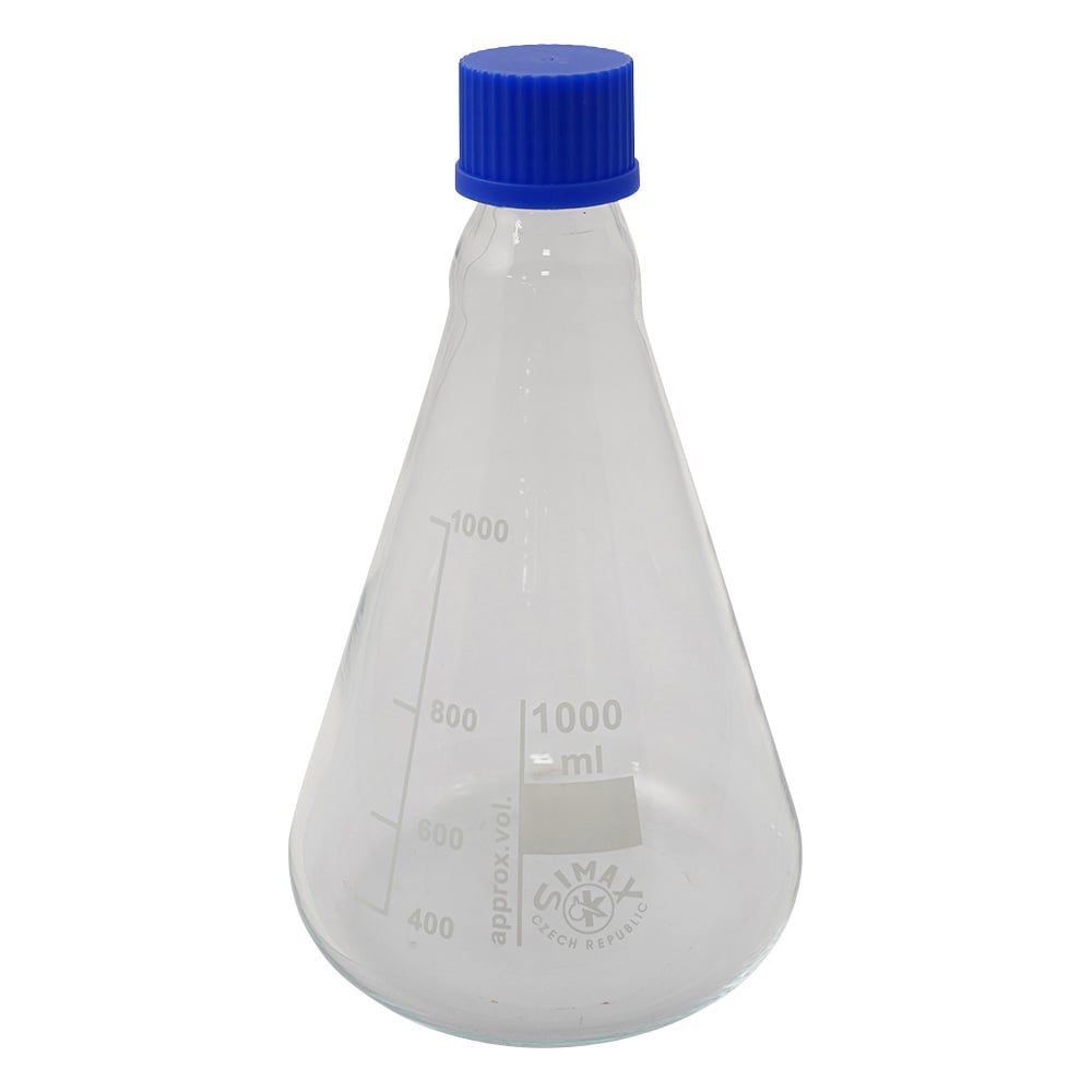 三角フラスコ　キャップ付　1000mL　　8023C/1000 1個